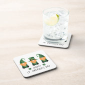 Happy St Patricks Day Gnomes Green Orange Getränkeuntersetzer (Rechte Seite)