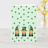 Happy St Patricks Day Gnomes Green Orange Karte (Gelbe Blume)