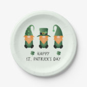Happy St Patricks Day Gnomes Green Orange Pappteller (Vorderseite)
