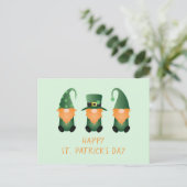 Happy St Patricks Day Gnomes Green Orange Postcard Postkarte (Stehend Vorderseite)