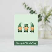 Happy St Patricks Day Gnomes Green Orange Postkarte (Stehend Vorderseite)