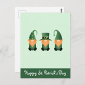 Happy St Patricks Day Gnomes Green Orange Postkarte (Vorne/Hinten)
