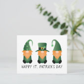 Happy St Patricks Day Gnomes Green Orange Postkarte (Stehend Vorderseite)