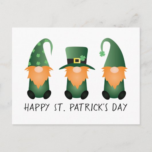 Happy St Patricks Day Gnomes Green Orange Postkarte (Vorderseite)