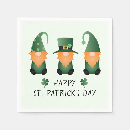 Happy St Patricks Day Gnomes Green Orange Serviette (Vorderseite)