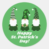 Happy St Patricks Day Gnomes Niedlich Runder Aufkleber (Vorderseite)