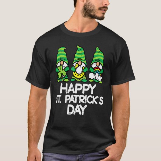 Happy St Patricks Day Gnomes Saint Paddys Pattys W T-Shirt (Vorderseite)