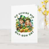 Happy St Patrick's Day Go - Ccuire Dia an t-ádh Karte (Gelbe Blume)