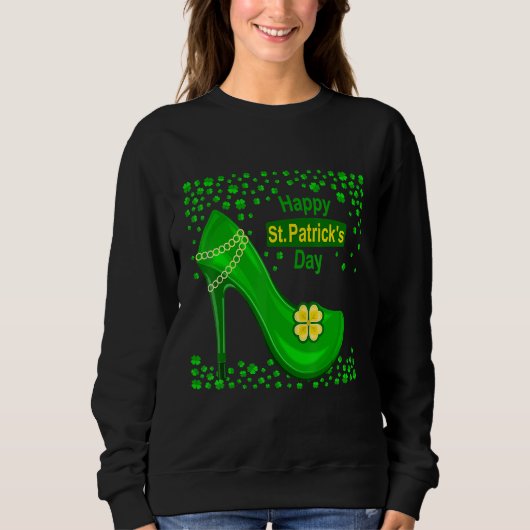 Happy St Patrick's Day Go Lucky Irish Shamrock Gif Sweatshirt (Vorderseite)