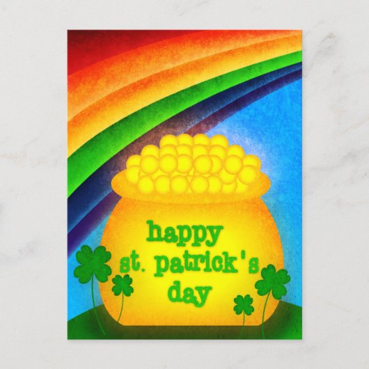 Happy St. Patrick's Day - Gold Postkarte (Vorderseite)