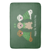 Happy St Patricks Day Golden Retriever Hunde Badematte (Vorderseite Vertikal)