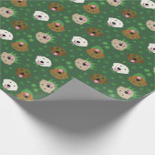 Happy St Patricks Day Golden Retriever Hunde Geschenkpapier (Ecke)