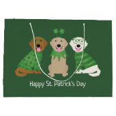 Happy St Patricks Day Golden Retriever Hunde Große Geschenktüte (Rückseite)