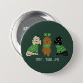 Happy St Patricks Day Goldendoodle Hunde Button (Vorne & Hinten)