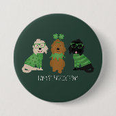 Happy St Patricks Day Goldendoodle Hunde Button (Vorderseite)
