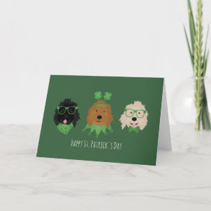 Happy St Patricks Day Goldendoodle Hunde Feiertagskarte