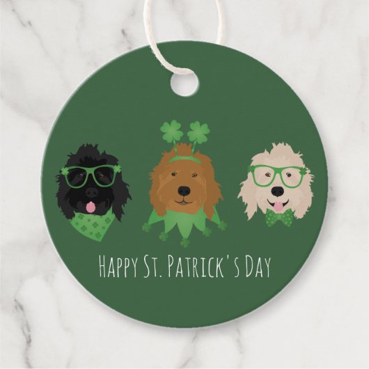 Happy St Patricks Day Goldendoodle Hunde Geschenkanhänger (Vorderseite)