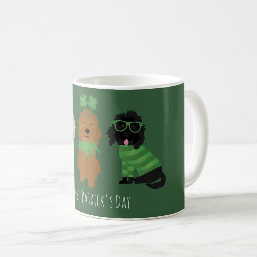 Happy St Patricks Day Goldendoodle Hunde Kaffeetasse (VorderseiteRechts)