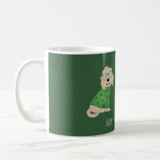 Happy St Patricks Day Goldendoodle Hunde Kaffeetasse (Links)