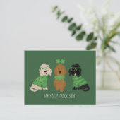 Happy St Patricks Day Goldendoodle Hunde Postkarte (Stehend Vorderseite)
