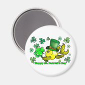 Happy St. Patrick's Day Goldfish Green Kleeblatts Magnet (Vorderseite/Rückseite)