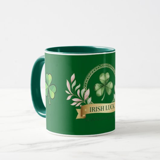 Happy St Patrick's Day Good Luck Beer Mug Tasse (Vorderseite Links)