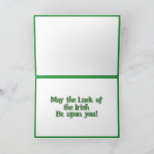 Happy St Patrick's Day Green Beer Karte (Innenseite)