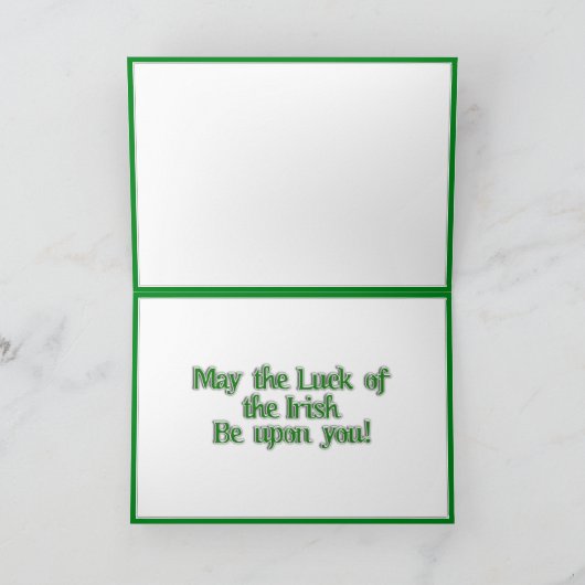 Happy St Patrick's Day Green Beer Karte (Innenseite)