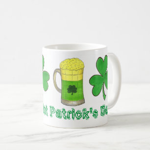 Happy St. Patrick's Day Green Beer Kleeblatt Kaffeetasse