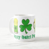 Happy St. Patrick's Day Green Beer Kleeblatt Kaffeetasse (Vorderseite Links)