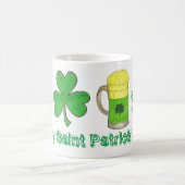 Happy St. Patrick's Day Green Beer Kleeblatt Kaffeetasse (Mittel)