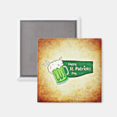 Happy St. Patrick's Day Green Beer Magnet (Vorderseite/Rückseite)