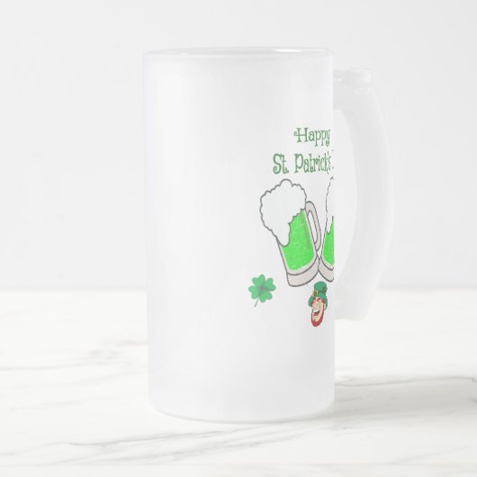 Happy St. Patrick's Day, Green Beer Mattglas Bierglas (VorderseiteRechts)