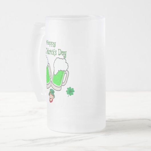 Happy St. Patrick's Day, Green Beer Mattglas Bierglas (Vorderseite Links)