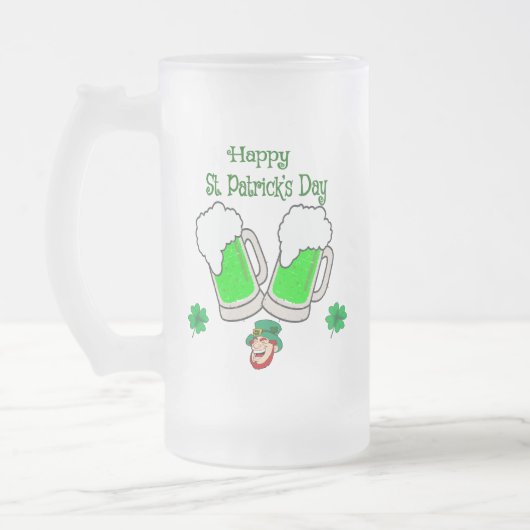 Happy St. Patrick's Day, Green Beer Mattglas Bierglas (Links)