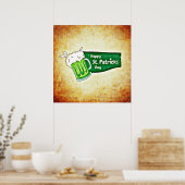 Happy St. Patrick's Day Green Beer Square Poster (Küche)