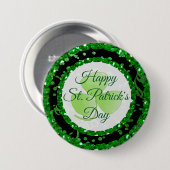 Happy St Patrick's Day Green Black Confetti Button (Vorne & Hinten)