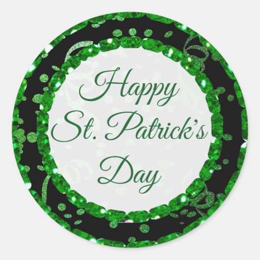 Happy St Patrick's Day Green Black Stickers (Vorderseite)