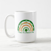 Happy St. Patrick's Day Green Clover Boho Rainbow Kaffeetasse (Links)