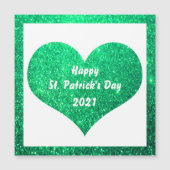 Happy St Patrick's Day Green Glitzer Niedliches He Magnetkarte (Vorderseite)