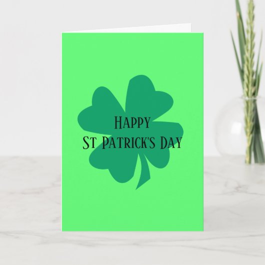 Happy St Patrick's Day Green Irish Kleeblatt 2025 Karte (Vorderseite)