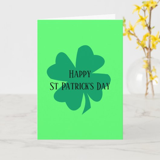Happy St Patrick's Day Green Irish Kleeblatt 2025 Karte (Gelbe Blume)