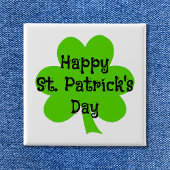 Happy St. Patrick's Day Green Kleeblatt Button