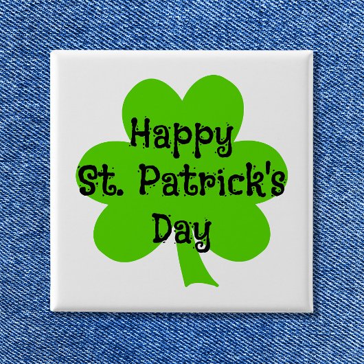 Happy St. Patrick's Day Green Kleeblatt Button