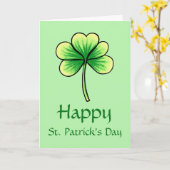 Happy St Patrick's Day Green Kleeblatt Gruß Karte (Gelbe Blume)