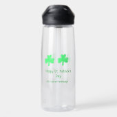Happy St. Patrick's day green Kleeblatt leaf add Trinkflasche (Rückseite)