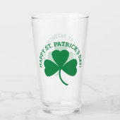 Happy St. Patrick's Day Green Kleeblatt Leaf Glas (Rückseite)