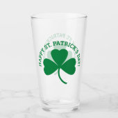 Happy St. Patrick's Day Green Kleeblatt Leaf Glas (Vorderseite)