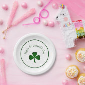 Happy St. Patrick's Day Green Kleeblatt Pappteller (Party)
