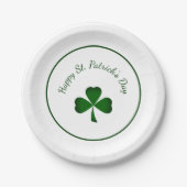 Happy St. Patrick's Day Green Kleeblatt Pappteller (Vorderseite)